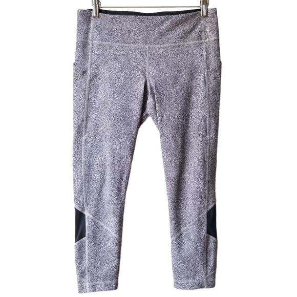 Lululemon Pace Rival Crop 22” Sea Spray Alpine White Dark Chrome/Black Size 8 - Picture 5 of 16